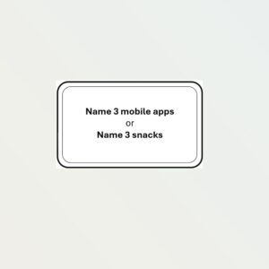 Name 3 - 30 Cards