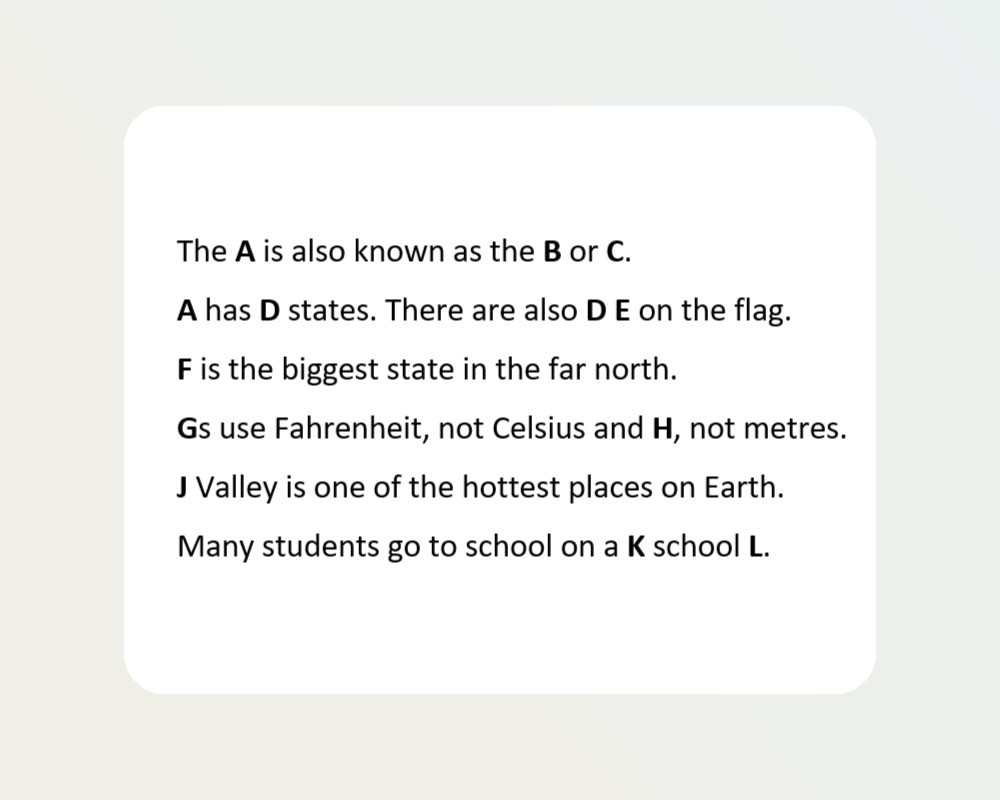 Word Lab - English Speaking Countries